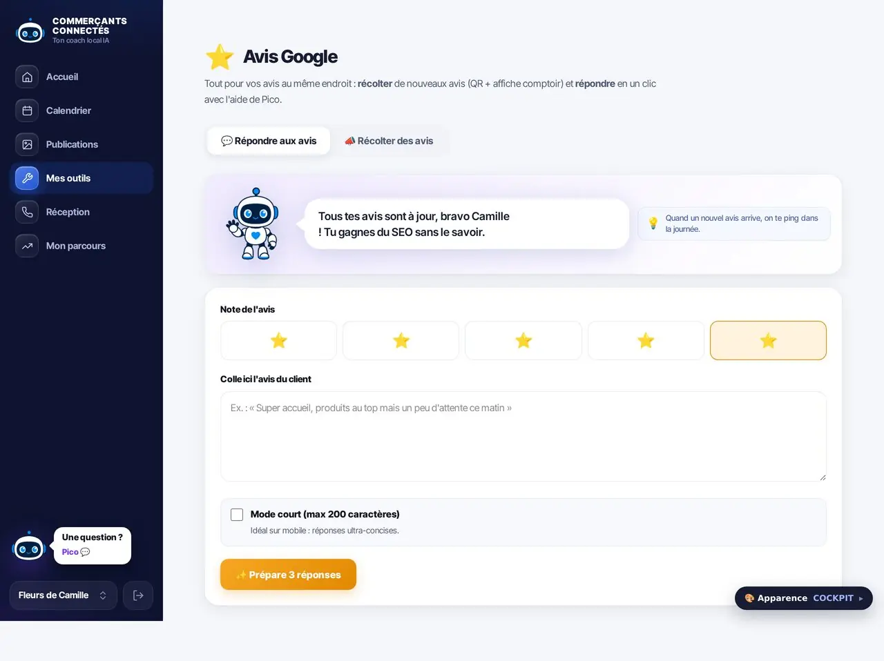 Répondre aux avis Google avec l'IA